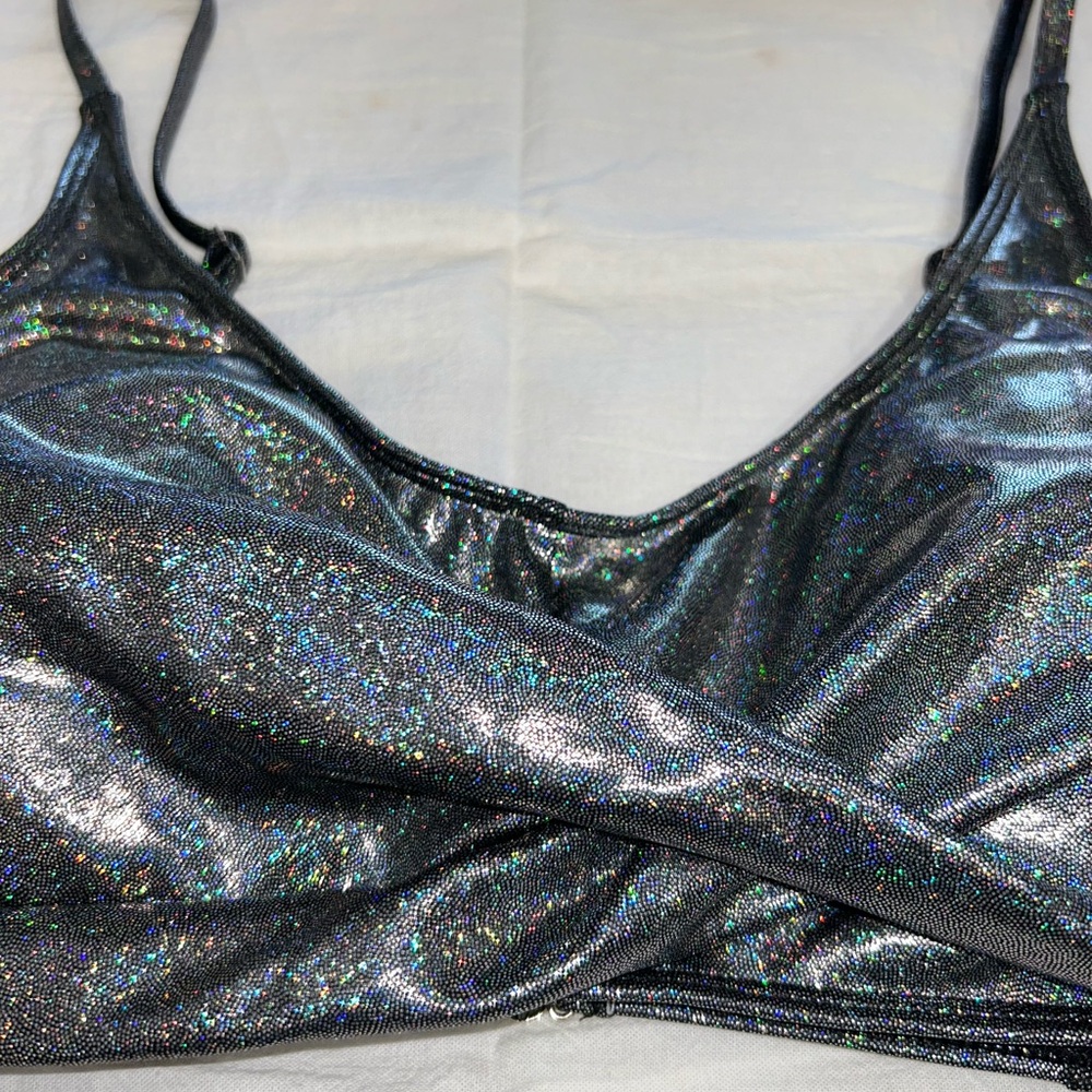 SHEIN Black and Silver Shimmer Bikini